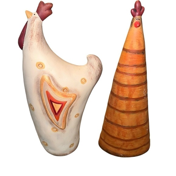 Other - 2 pottery hen chickens Americana